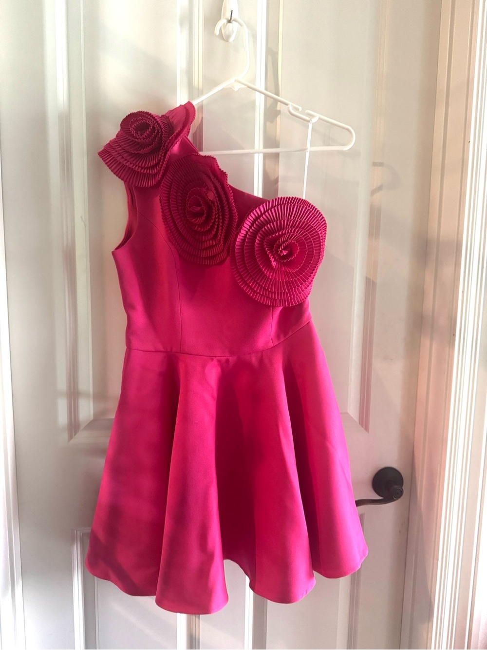NWT Elliatt Noralyn Hot Pink Circle Skirt - High Waist A-Line Mini Dress - Picture 4 of 9